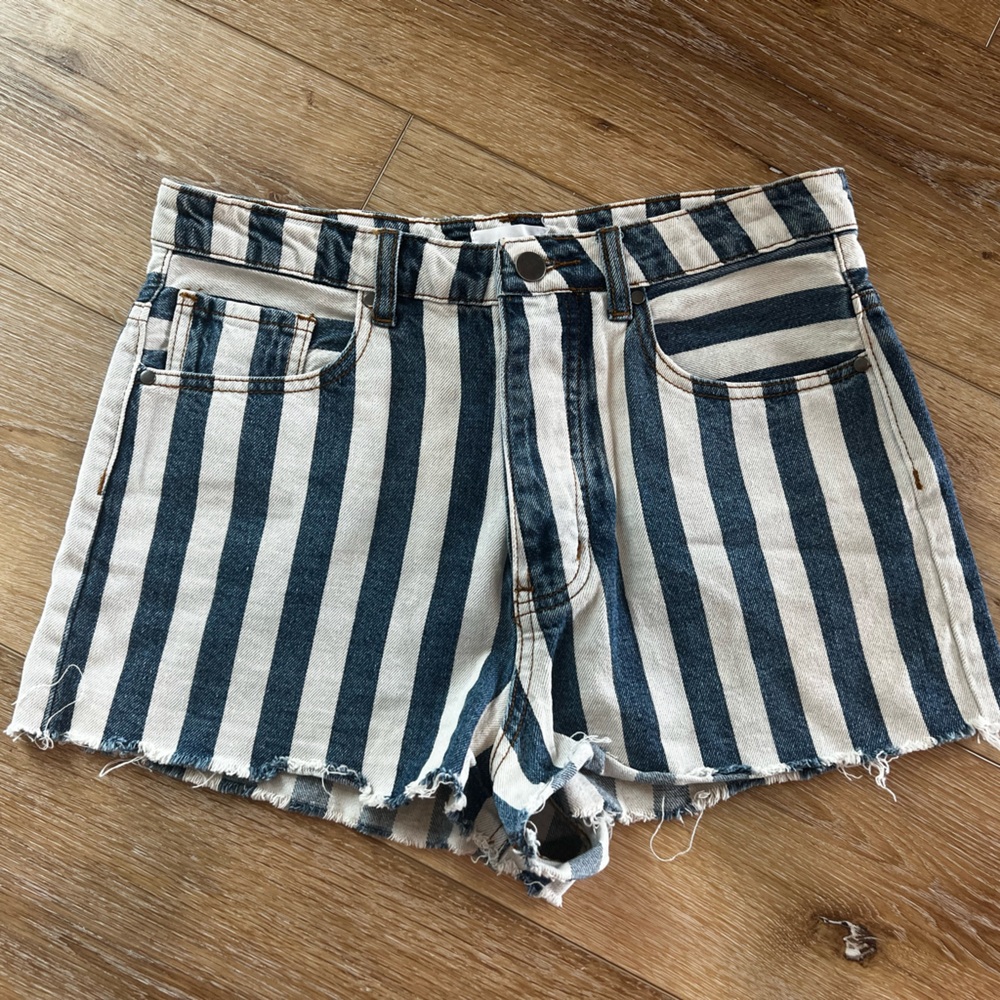 Women’s Striped Jean Shorts